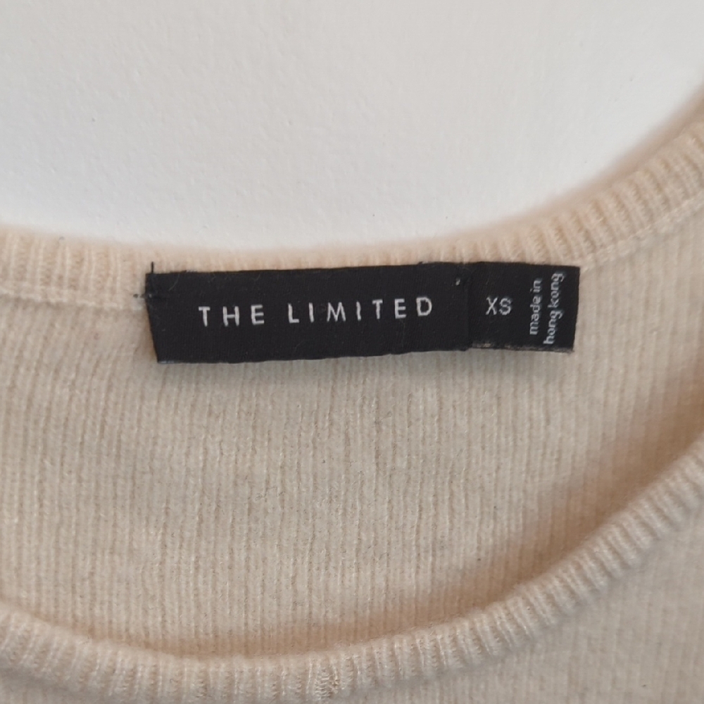 Vintage The Limited Ivory Cashmere Ribbed Knit Tank Top - Picture 3 of 9